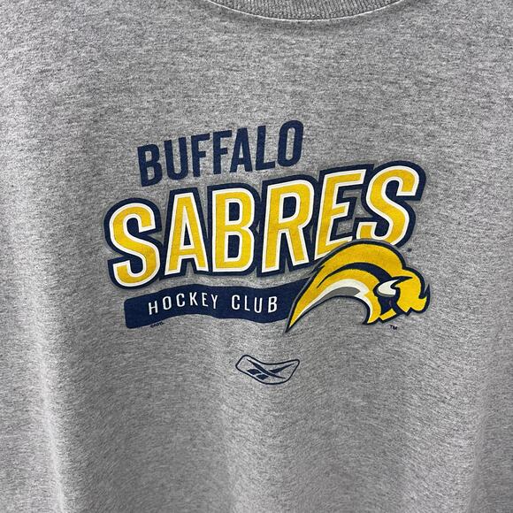 Reebok NHL Buffalo Sabres Gray Long Sleeve Graphic T-shirt ~ Men's LG - Picture 2 of 4